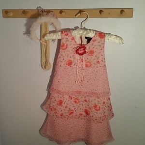 Pssst! Size 6X Pink Rose Flowered Formal Dress
